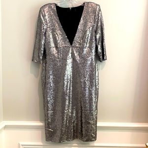 ELOQUII Silver Sequin Dress
